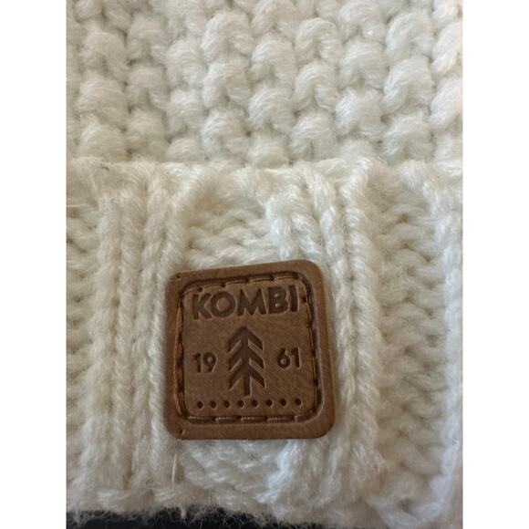 Kombi cable knit beanie child infant toddler hat white snow winter cap fur Toque - Picture 2 of 9